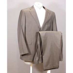 Lanificio F.LLI Cerruti DAL 1881 2 Pc Suit Brown Striped 2 Btn 44R Pleated 40" W